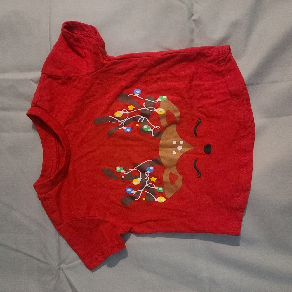 2t Reindeer Christmas Lights Red Shirt